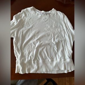 sundry white long sleeve star shirt